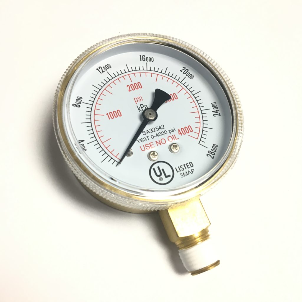 4000 psi deals pressure gauge